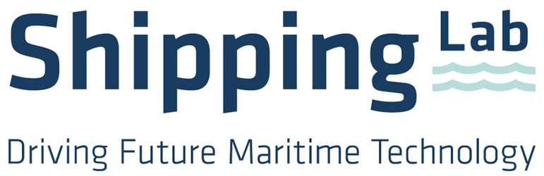 Logo of Shipping Lab, with the subtitle Driving Future Maritime Technology